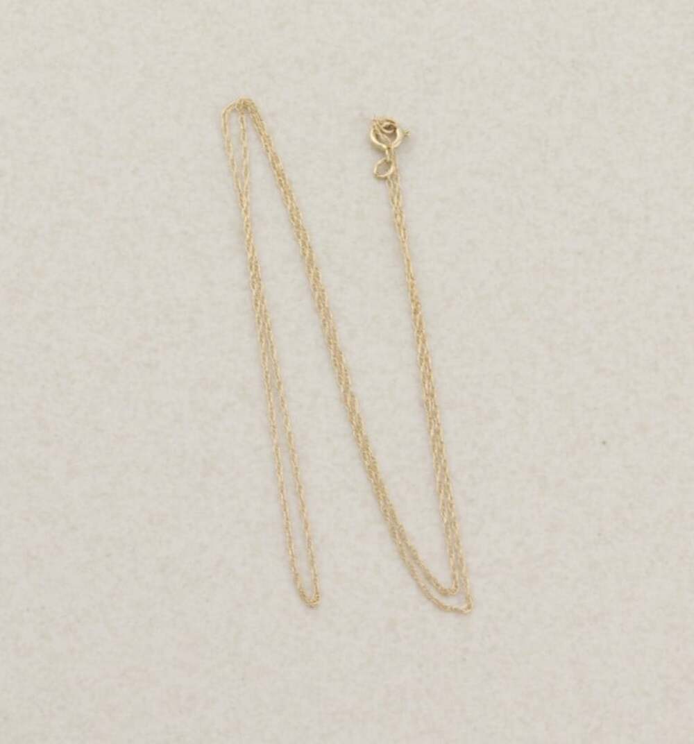 10k Yellow Gold Dainty Delicate Thin Chain Necklace 16" Prince of Wales Style